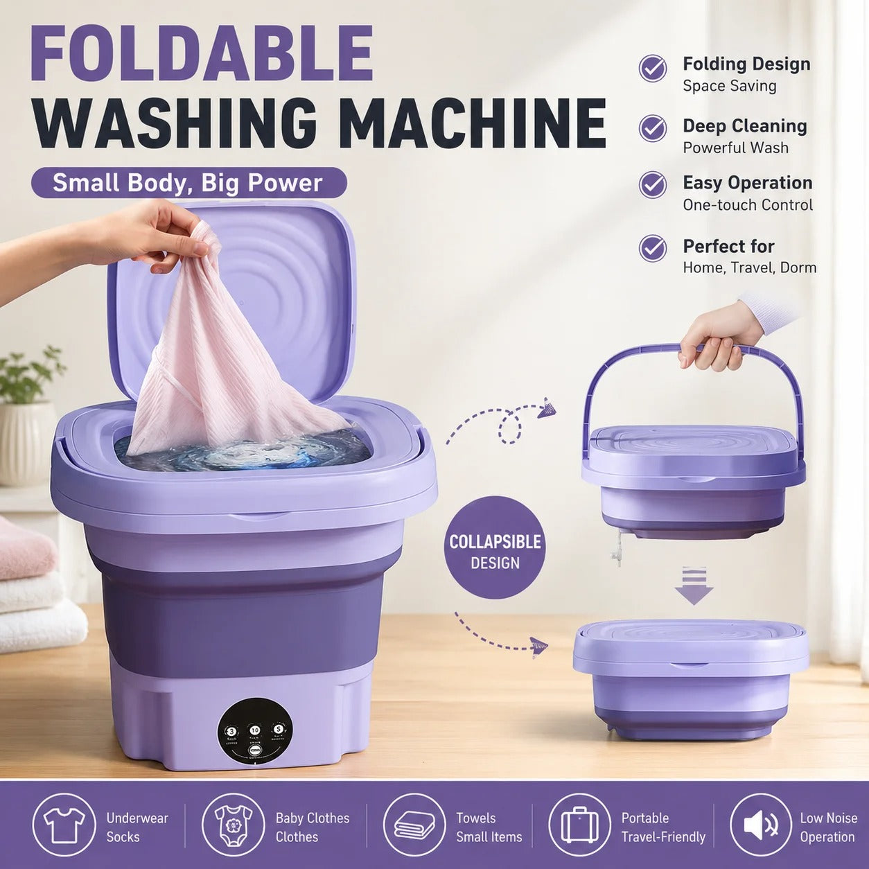Foldable Mini Laundry Machine